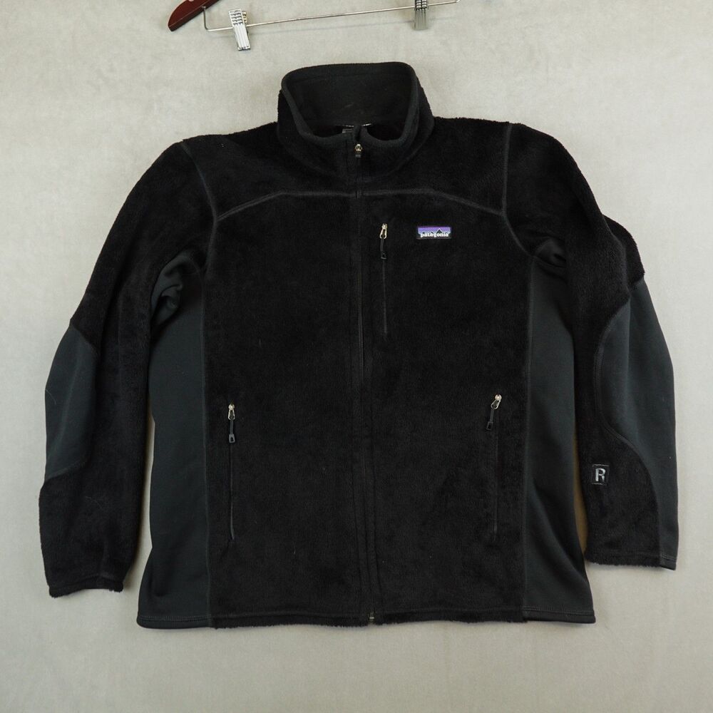 Patagonia R2 Regulator Fleece Jacket Womens XL Black Polartec Full Zip 25146 EUC